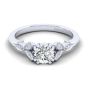 14K White Gold Round Diamond Engagement Ring