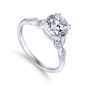 14K White Gold Round Diamond Engagement Ring