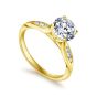 14K Yellow Gold Round Diamond Engagement Ring