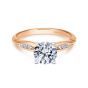 14K Rose Gold Sculpted Channel Set Round Diamond Engagement Ring