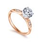14K Rose Gold Sculpted Channel Set Round Diamond Engagement Ring