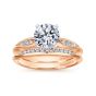 14K Rose Gold Sculpted Channel Set Round Diamond Engagement Ring