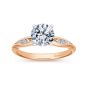 14K Rose Gold Sculpted Channel Set Round Diamond Engagement Ring
