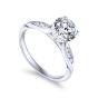 14K White Gold Sculpted Channel Set Round Diamond Engagement Ring