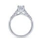 14K White Gold Shared Prong Graduated Round Diamond Oval Engagement Ring