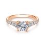 14K Rose Gold Shared Prong Graduated Round Diamond Engagement Ring