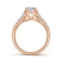 14K Rose Gold Shared Prong Graduated Round Diamond Engagement Ring