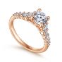14K Rose Gold Shared Prong Graduated Round Diamond Engagement Ring