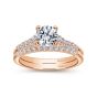 14K Rose Gold Shared Prong Graduated Round Diamond Engagement Ring
