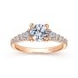 14K Rose Gold Shared Prong Graduated Round Diamond Engagement Ring