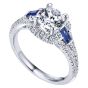 18K White Gold "Amavida" Round/Princess Cut Engagement Ring