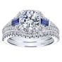 18K White Gold "Amavida" Round/Princess Cut Engagement Ring