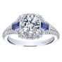 18K White Gold "Amavida" Round/Princess Cut Engagement Ring