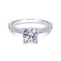 14K White Gold Round Diamond Engagement Ring