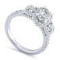 14K White Gold Oval Diamond Halo Engagement Ring