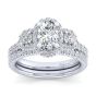 14K White Gold Oval Diamond Halo Engagement Ring