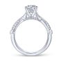 14K White Gold Twisted Round Diamond Engagement Ring