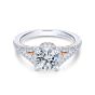 14K White/Rose Gold Gold Round Diamond Split Shank Filigree Engagement Ring