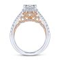 14K White/Rose Gold Gold Round Diamond Split Shank Filigree Engagement Ring