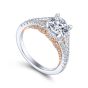 14K White/Rose Gold Gold Round Diamond Split Shank Filigree Engagement Ring