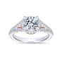 14K White/Rose Gold Gold Round Diamond Split Shank Filigree Engagement Ring