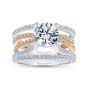 14K White/Rose Gold Split Shank Round Diamond Engagement Ring