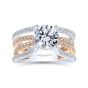 14K White/Rose Gold Split Shank Round Diamond Engagement Ring