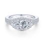 14K White Gold Marquise Halo Diamond Engagement Ring
