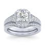 14K White Gold Round Halo Diamond Engagement Ring
