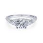 14K White Gold Round Diamond Engagement Ring