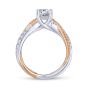 14K White/Rose Gold Twisted Round Diamond Engagement Ring