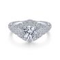 14K White Gold Round Diamond Engagement Ring