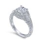 14K White Gold Round Diamond Engagement Ring
