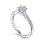 14K White Gold Round Diamond Engagement Ring