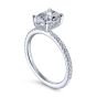 14K White Gold Oval Halo Diamond Engagement Ring