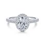 14K White Gold Oval Halo Diamond Engagement Ring
