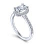 14K White Gold Oval Halo Diamond Engagement Ring