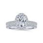 14K White Gold Oval Halo Diamond Engagement Ring