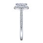 14K White Gold Oval Halo Diamond Engagement Ring