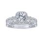 14K White Gold Round Halo Diamond Art Deco Engagement Ring
