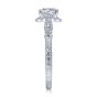 14K White Gold Round Halo Diamond Art Deco Engagement Ring