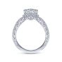 14K White Gold Round Curved Diamond Engagement Ring
