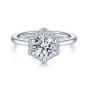 14K White Gold Round Halo Diamond Engagement Ring