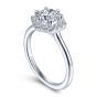 14K White Gold Round Halo Diamond Engagement Ring