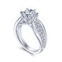 14K White Gold Round Diamond Contemporary Engagement Ring