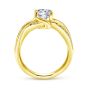 14K Yellow Gold Round Bypass Diamond Engagement Ring