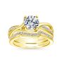 14K Yellow Gold Round Bypass Diamond Engagement Ring