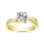 14K Yellow Gold Round Bypass Diamond Engagement Ring