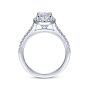 14K White Gold Oval Halo Round Diamond Engagement Ring