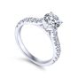 14K White Gold Shared Prong Diamond Engagement Ring